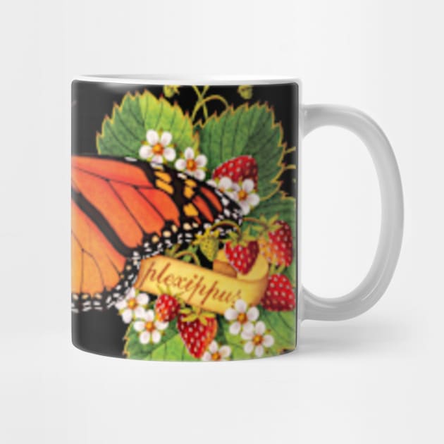 Monarch Butterfly with Strawberries by PatriciaSheaArt